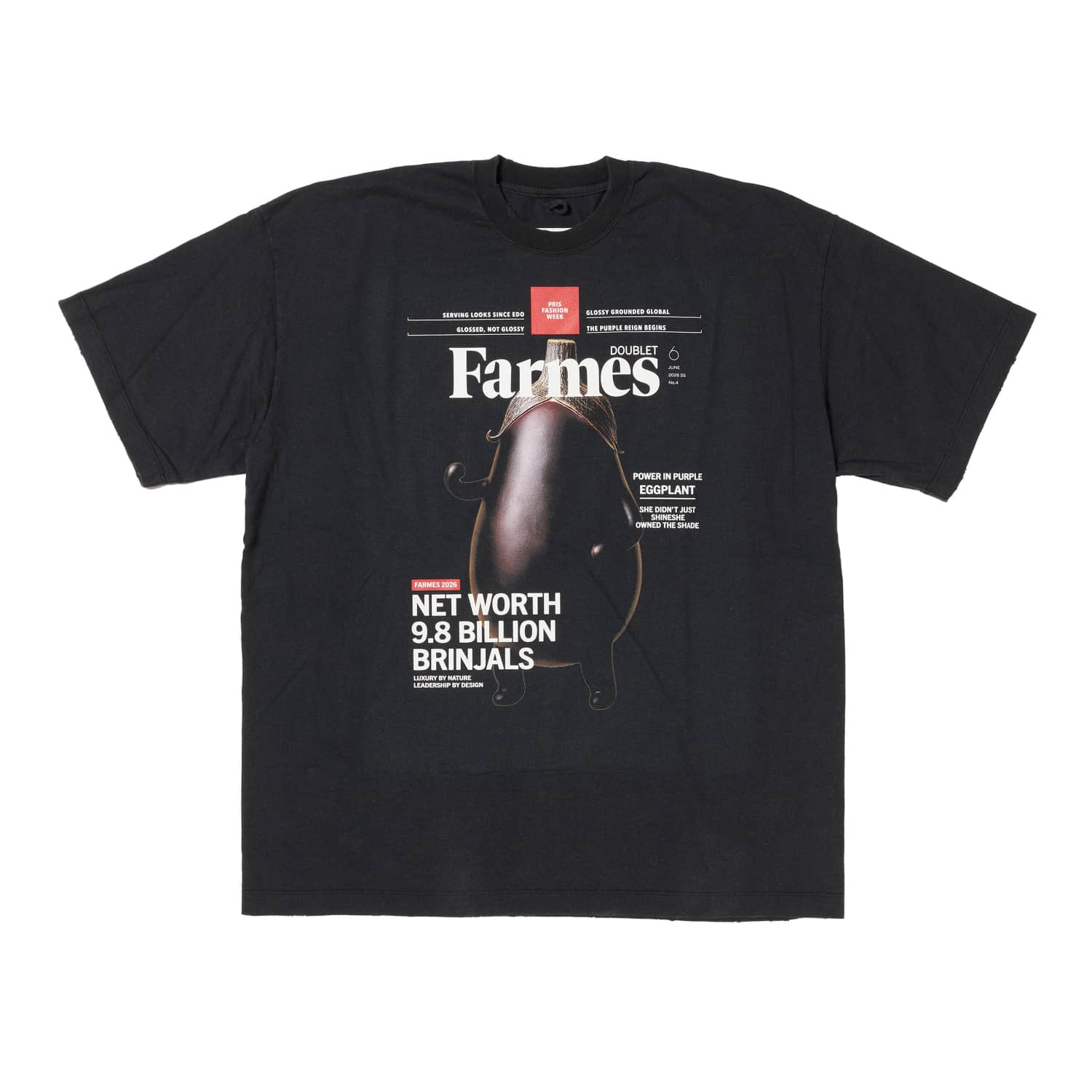 doublet 26ss "FARMES MAGAZINE COVER T-SHIRT" Black Black M