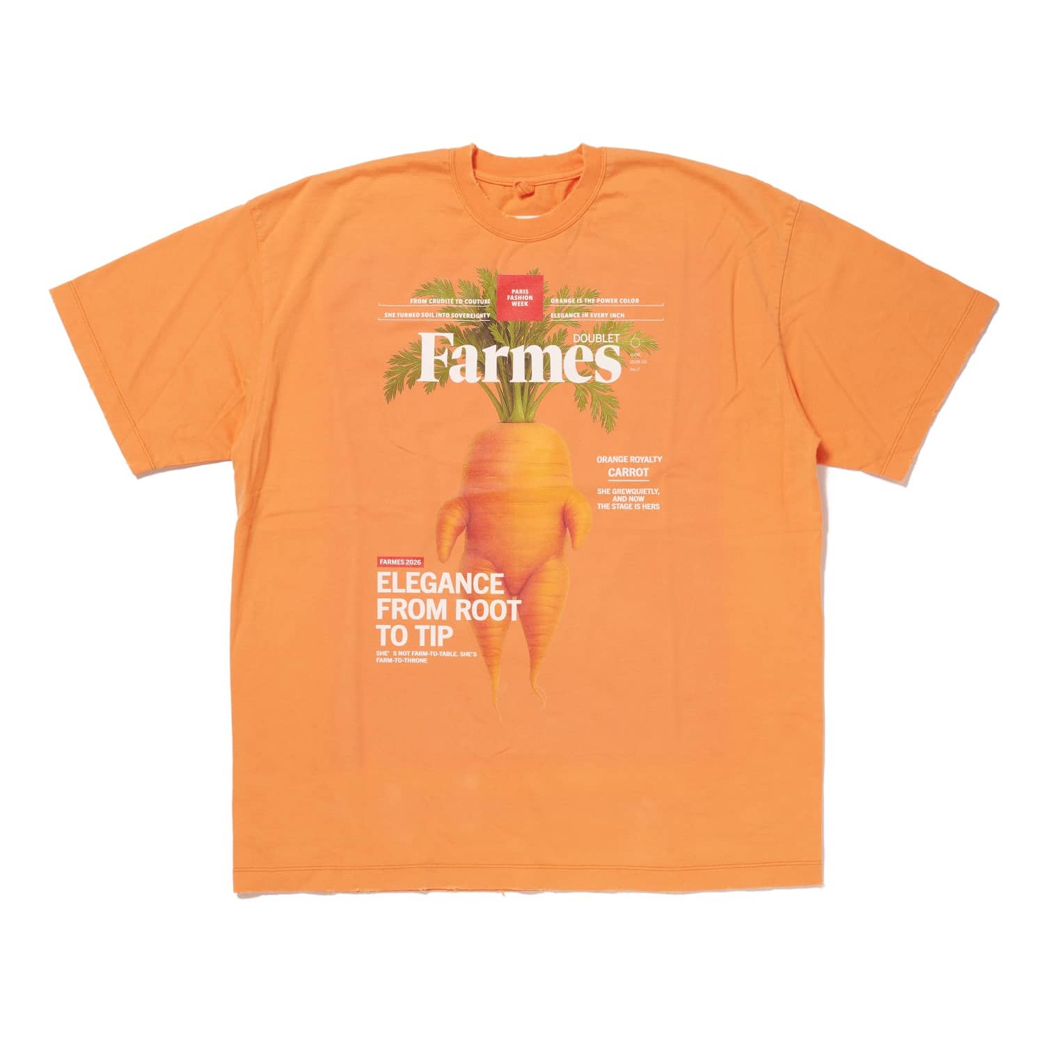 doublet 26ss "FARMES MAGAZINE COVER T-SHIRT" Orange Orange M