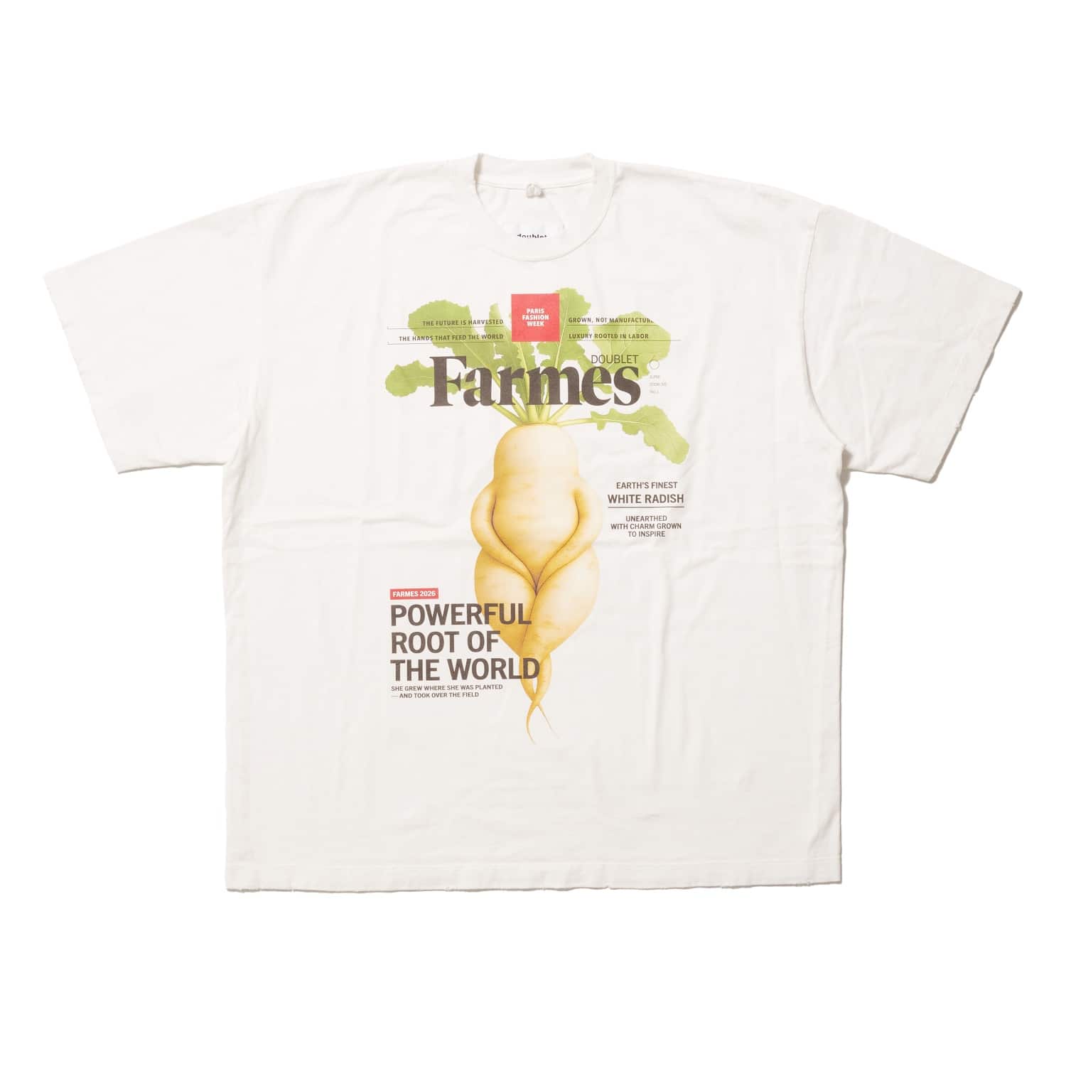 doublet 26ss "FARMES MAGAZINE COVER T-SHIRT" White White M
