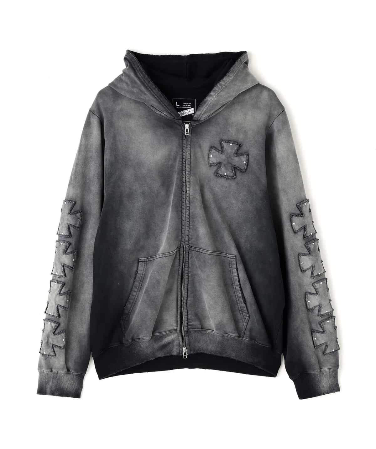 Danke Schon 26ss "Spray Pigment Sweat Zip Hoodie Iron" Black M