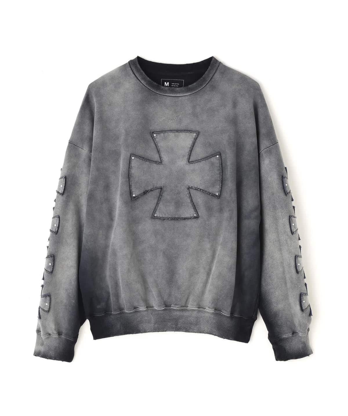Danke Schon 26ss "Spray Pigment Sweat Crewneck Iron" Black M