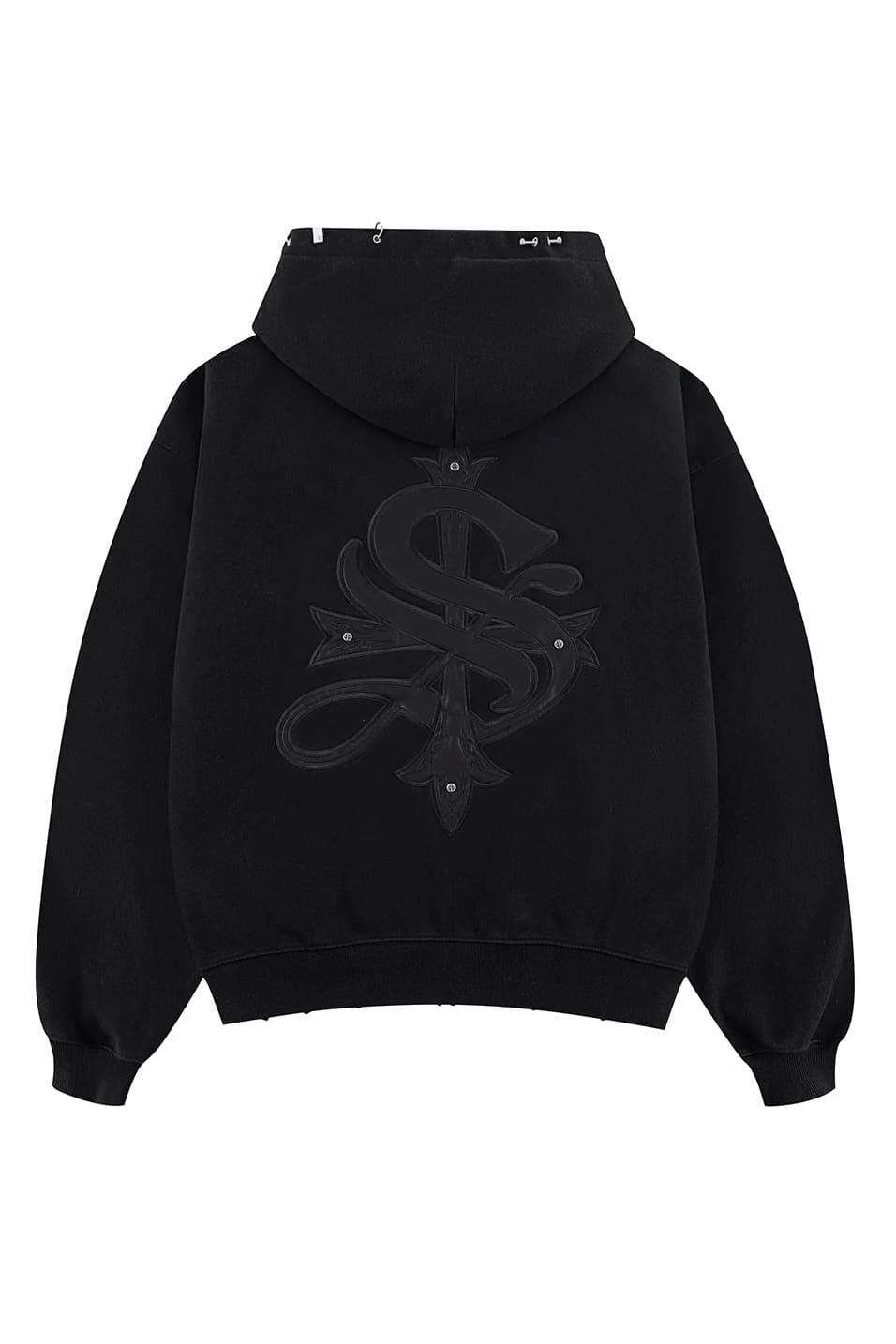 SUPPLIER 26ss "Pierced Tribal Cross Zip Hoodie" Black Black M