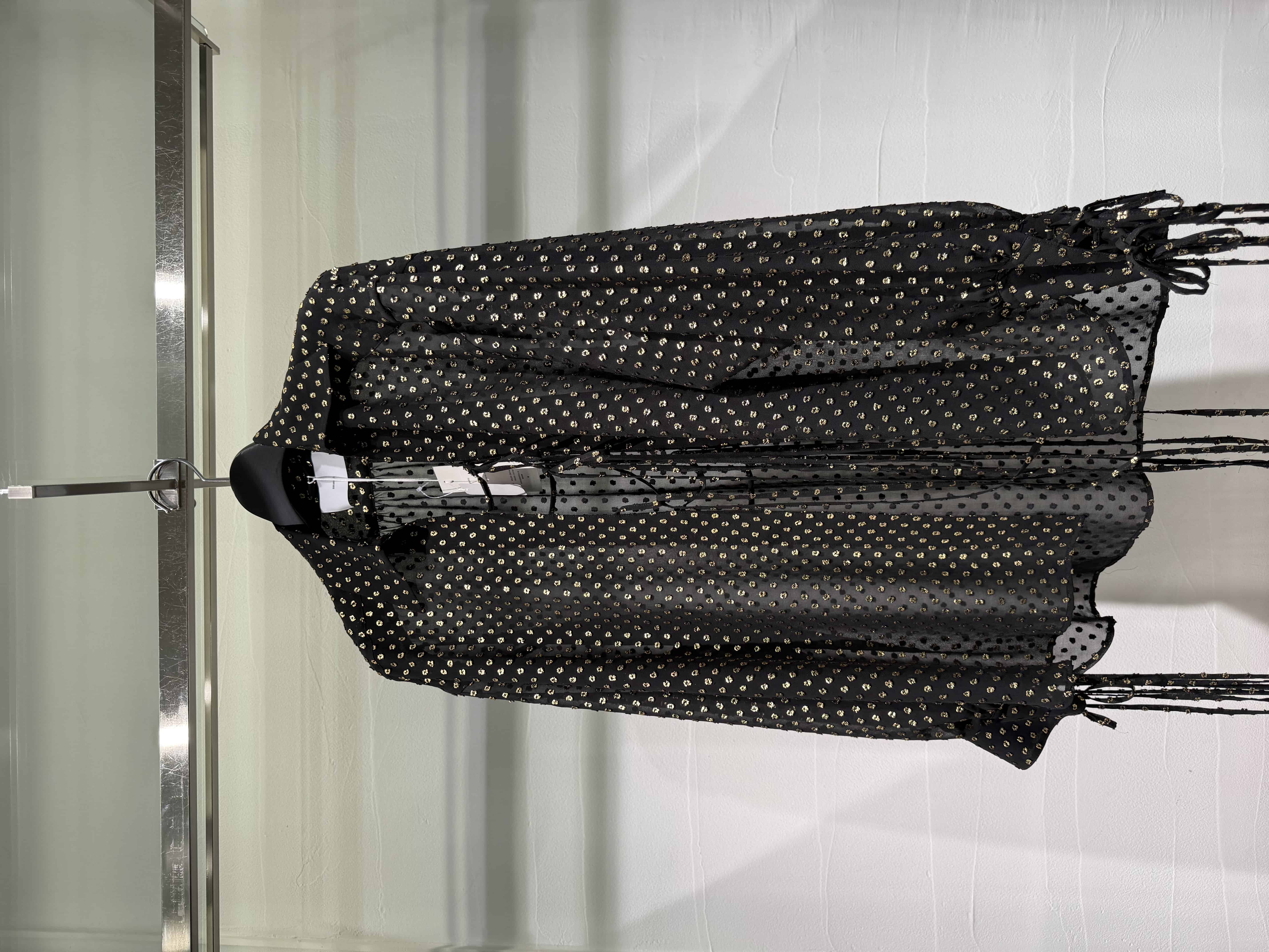 SUGARHILL 26ss "Twinkle Sheer String Shirt" Black Black 2