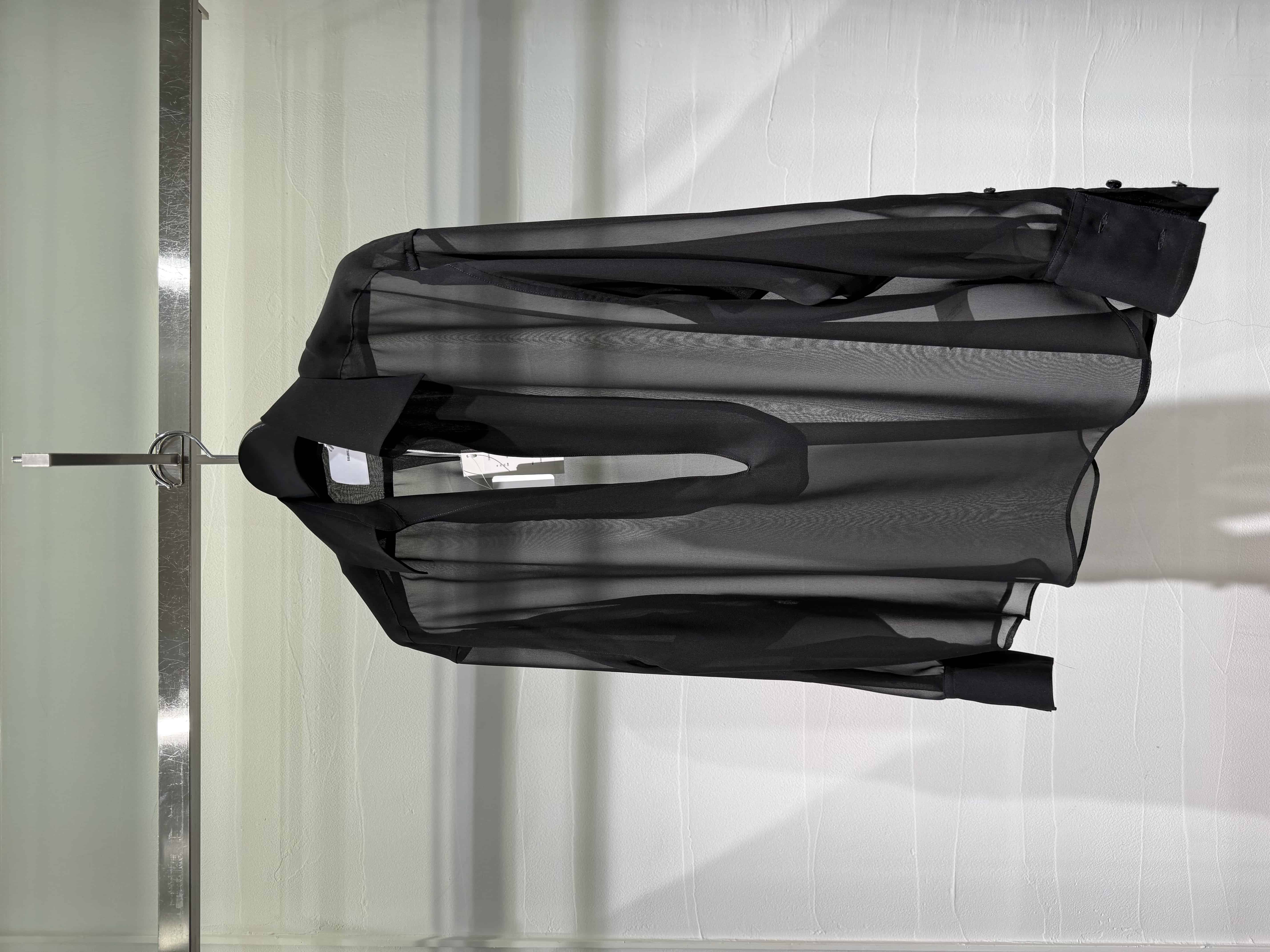 SUGARHILL 26ss "Sheer Skipper Shirt" Black Black 2