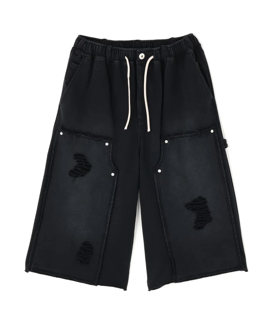 Danke Schon 26ss "SULFUR SWEAT W-KNEE SHORTS" Black Black S
