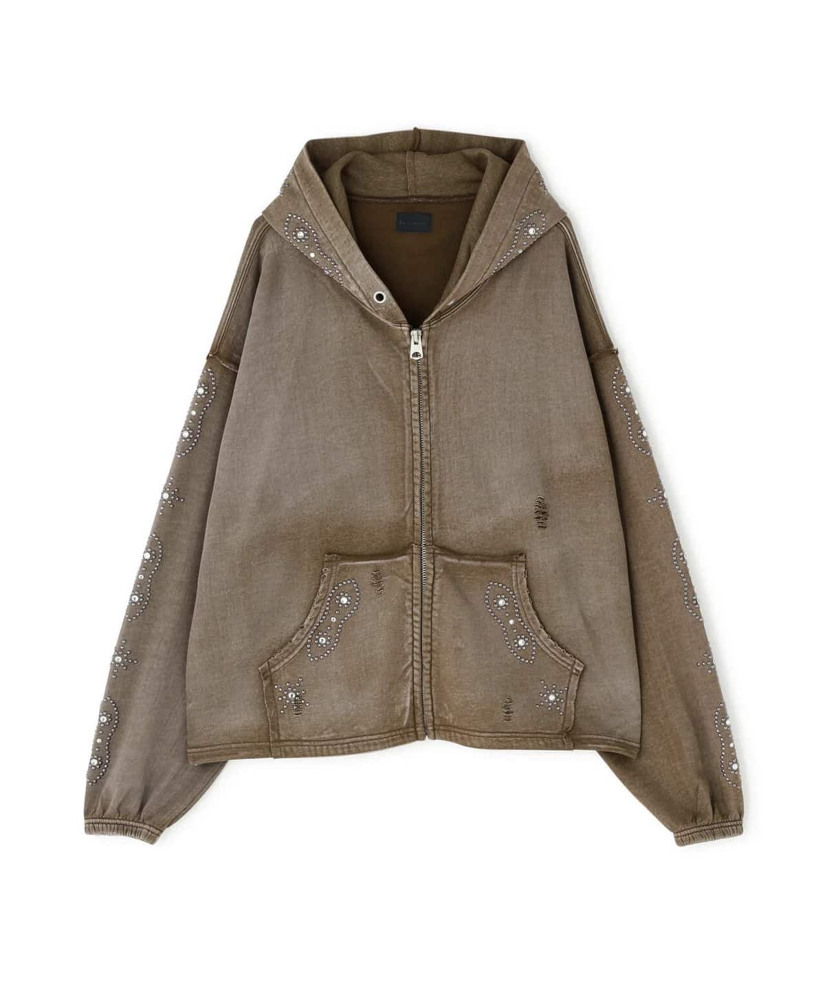 Danke Schon 26ss "Studs Sweat Zip Hoodie" Brown Brown S