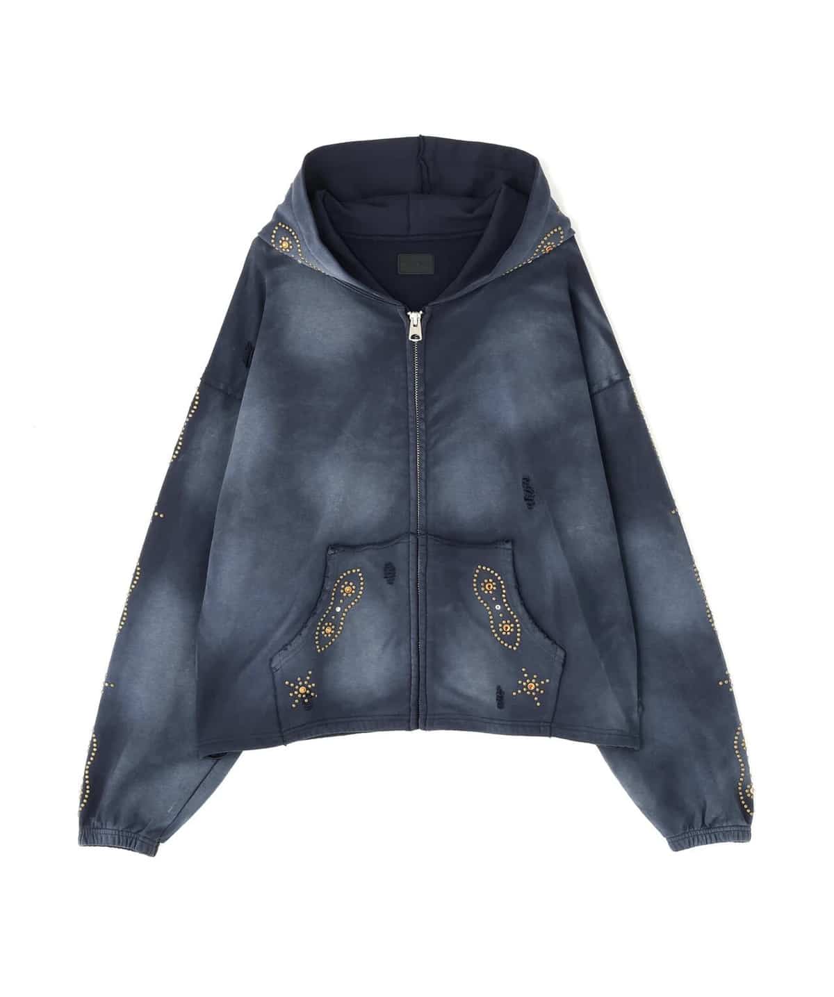 Danke Schon 26ss "Studs Sweat Zip Hoodie" Navy Navy S