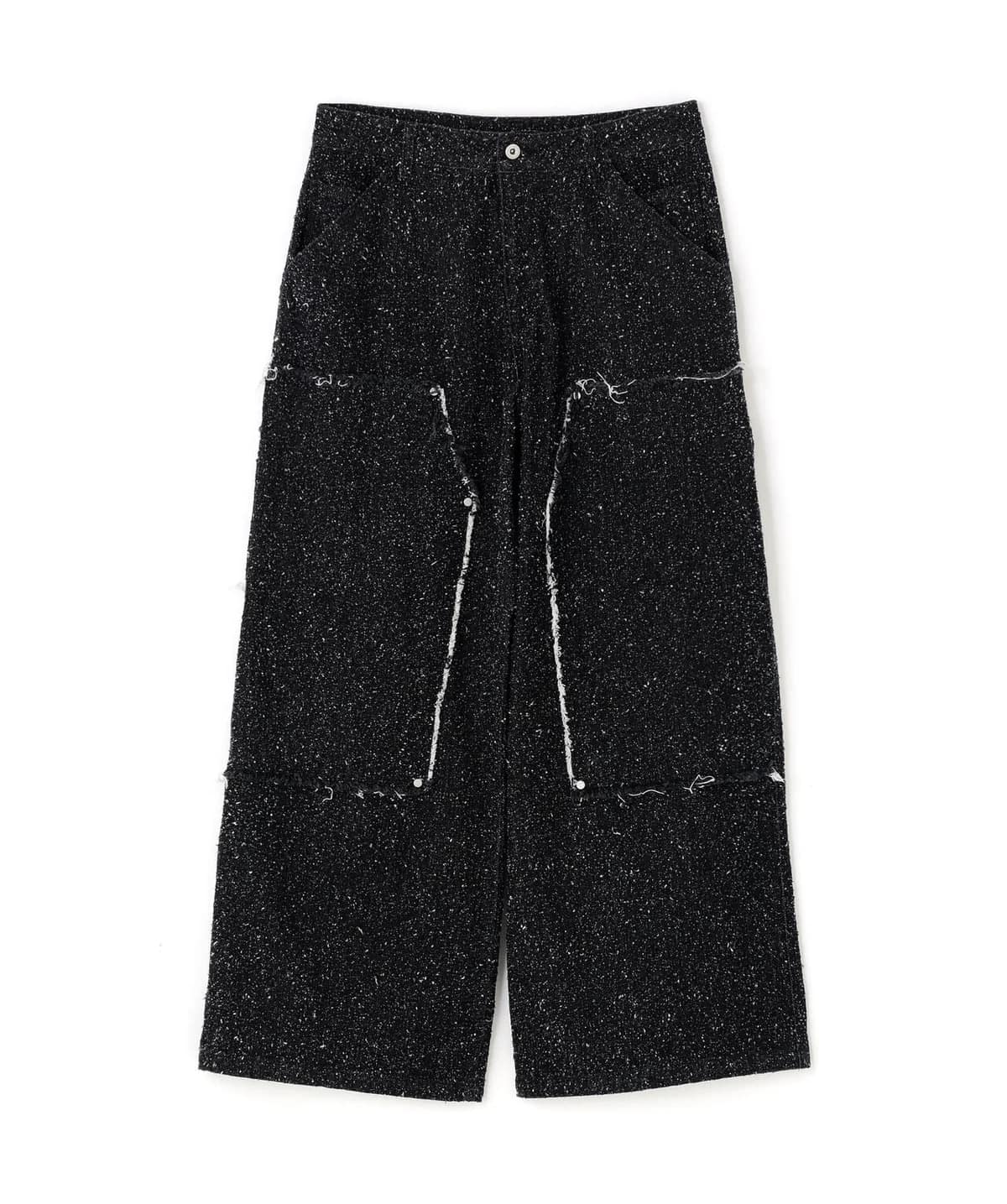 Danke Schon 26ss "Needlepunch Denim W-Knee Pants" Black Black S