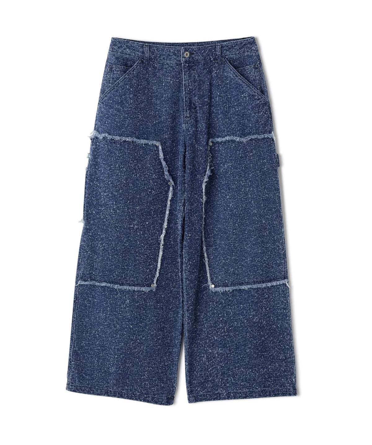 Danke Schon 26ss "Needlepunch Denim W-Knee Pants" Blue Blue S