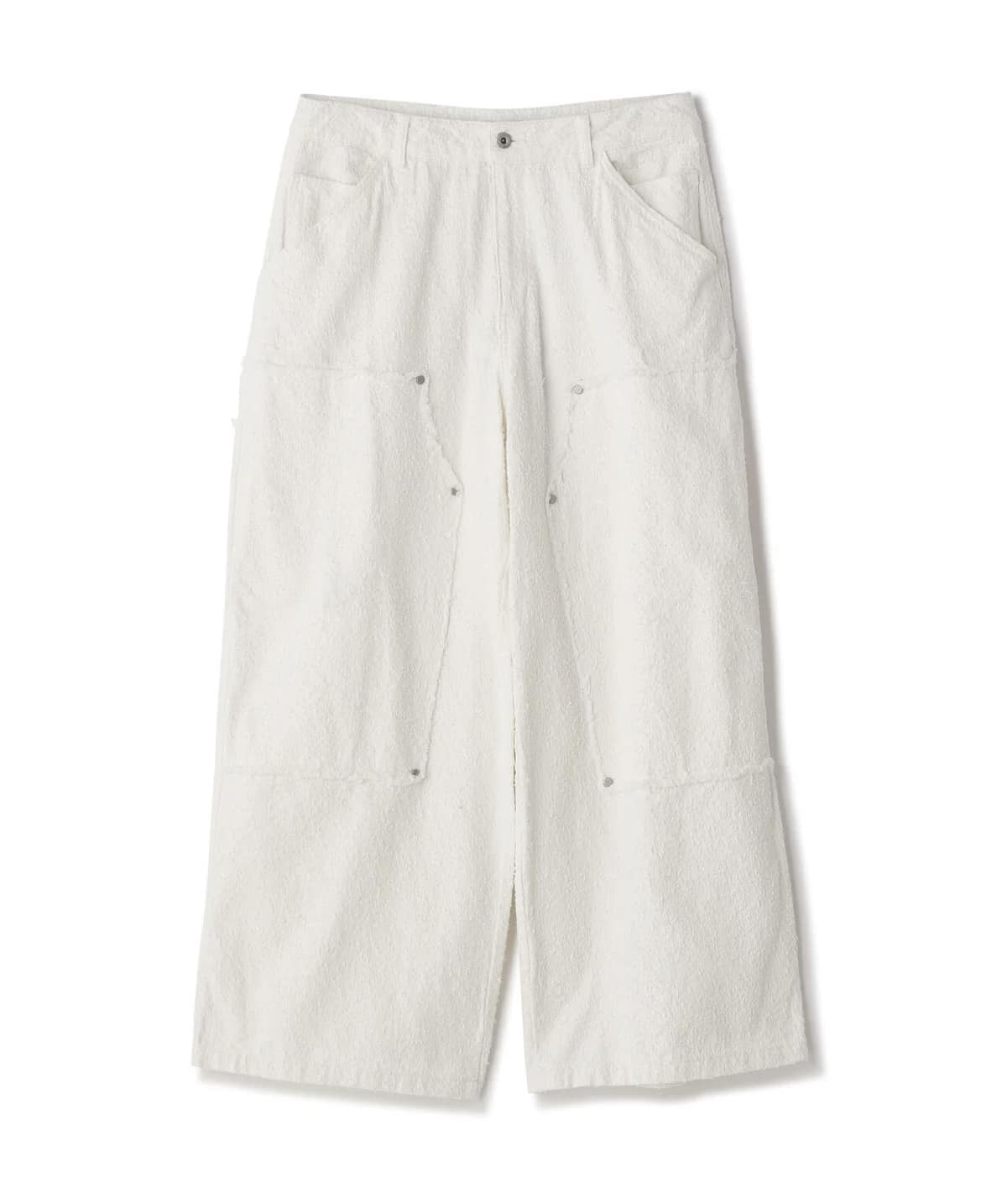 Danke Schon 26ss "Needlepunch Denim W-Knee Pants" White White S