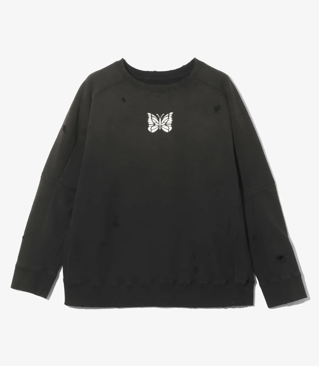 Needles 26ss "Deconstructed Sweat Shirt - Cotton French Terry" Black Black M