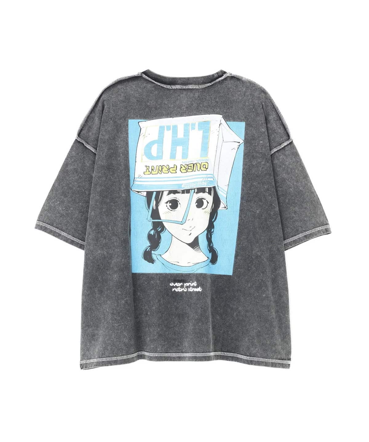 overprint 26ss "Exclusive Pigment Shopper Tee" Charcoal S