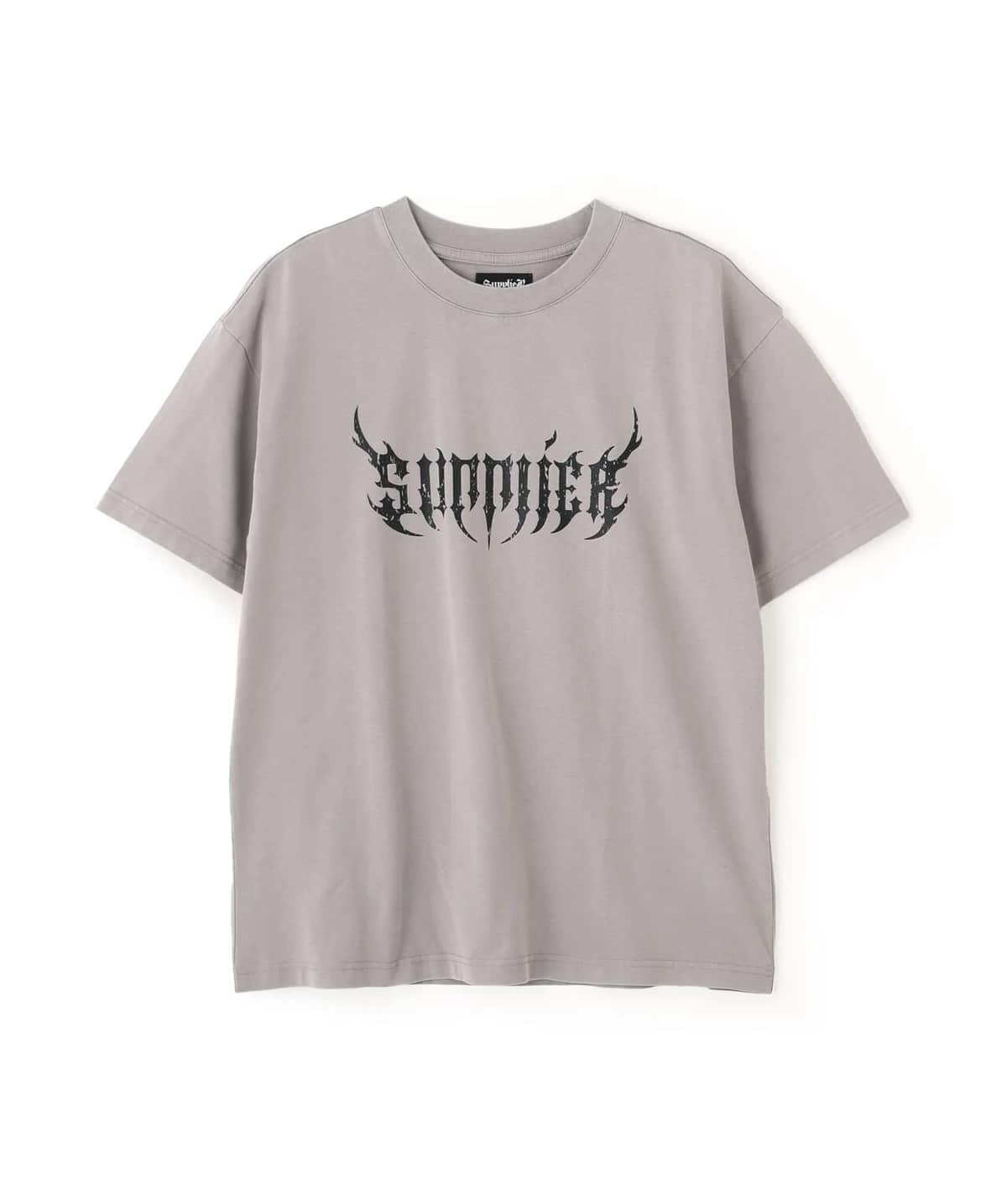 SUPPLIER 26ss "Exclusive Rhinestone Fire Bones Tee" Grey Grey M
