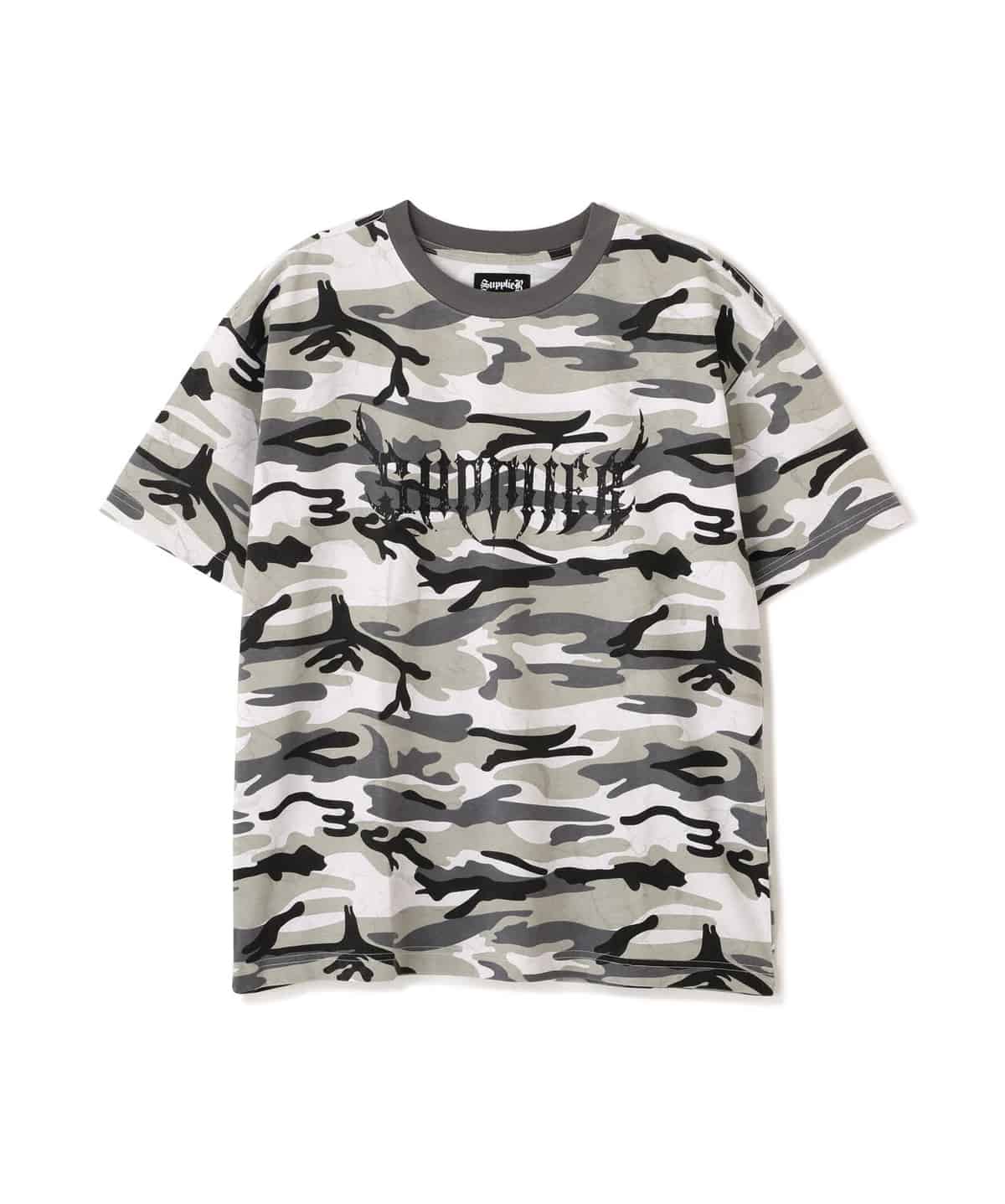 SUPPLIER 26ss "Exclusive Rhinestone Fire Bones Tee" Camo Camo M