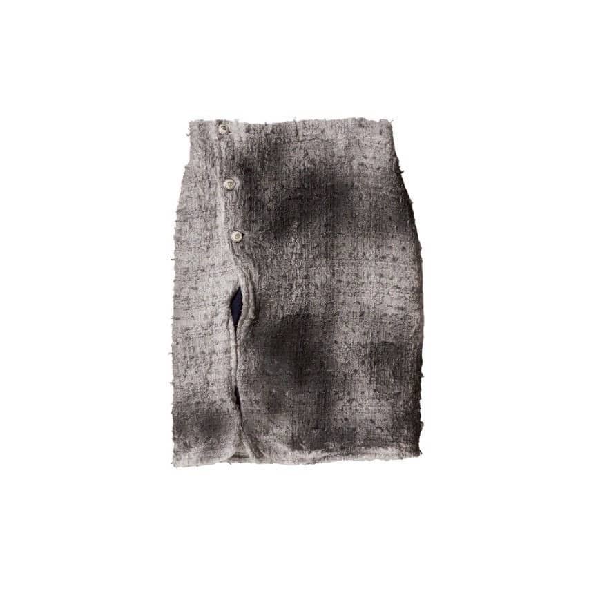 doublet 26aw "SMOG AIR STAINED TWEED SKIRT" Grey Grey M