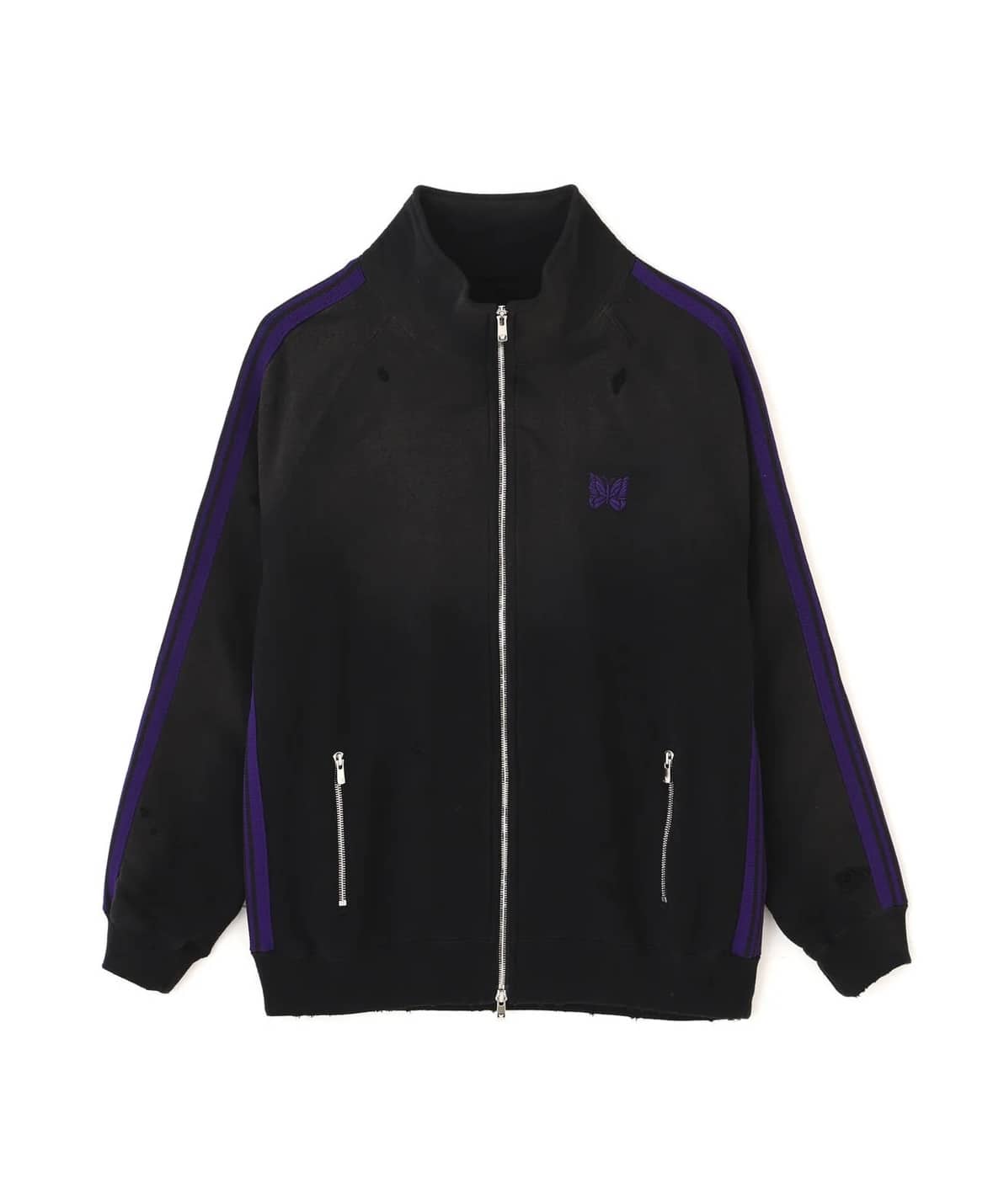 【先行予約 10月3日発売】Needles 26aw "Exclusive H.D.Track Jacket - Cotton Jersey Damage" Black Black S