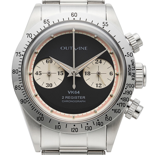 【OUTLINE】アウトライン 2レジスタークロノ　シリーズⅢ YK20243-2BK メカ・クォーツ
