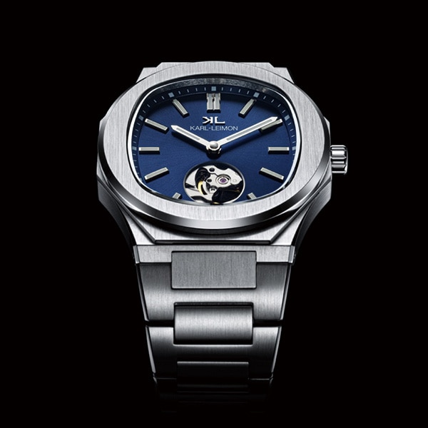 《KARL- LEIMON》マジェスティ オープンハート ブルー MOBL01 自動巻 メンズ