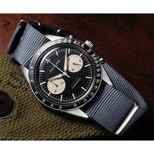 【OUTLINE】2レジスタークロノ シリーズII YK20241-1BBIV 逆パンダ×ブラックベゼル クォーツ