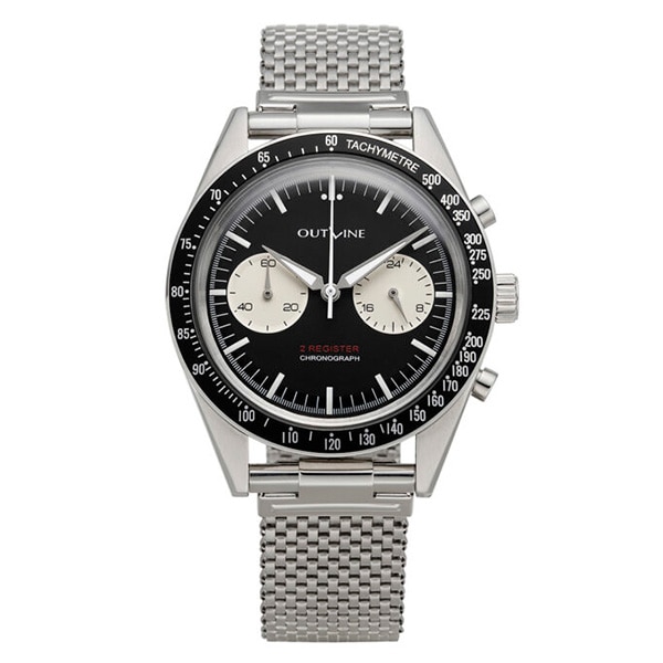 【OUTLINE】2レジスタークロノ シリーズII YK20241-1BBIV 逆パンダ×ブラックベゼル クォーツ