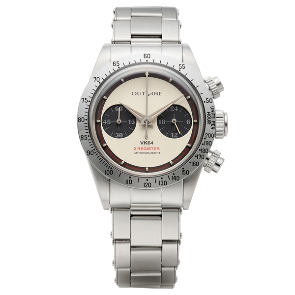 緊急入荷！！【OUTLINE】アウトライン 2レジスタークロノ　シリーズⅢ YK20243-1WH メカ・クォーツ