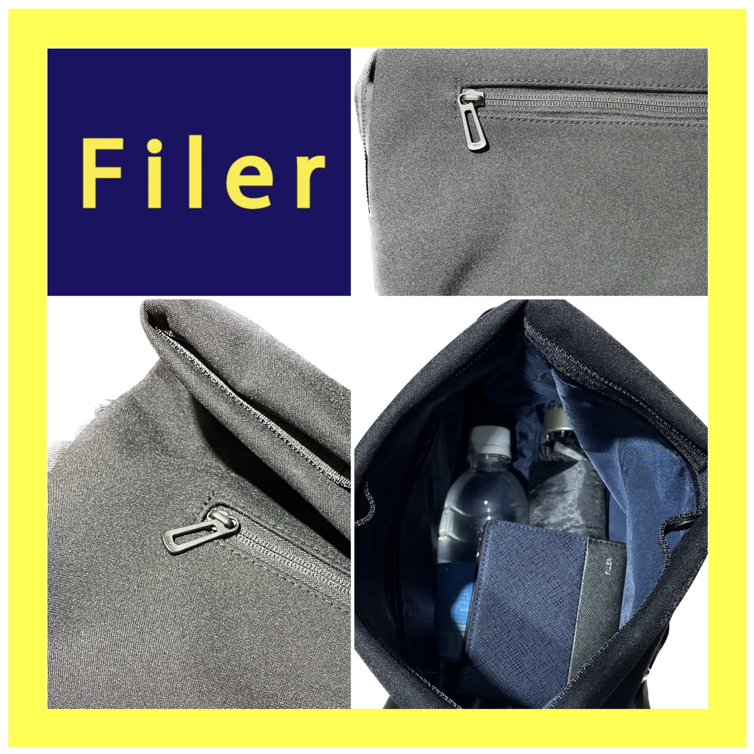 【Filer】口折れショルダーバッグ BK ブラック W32 H23 D5