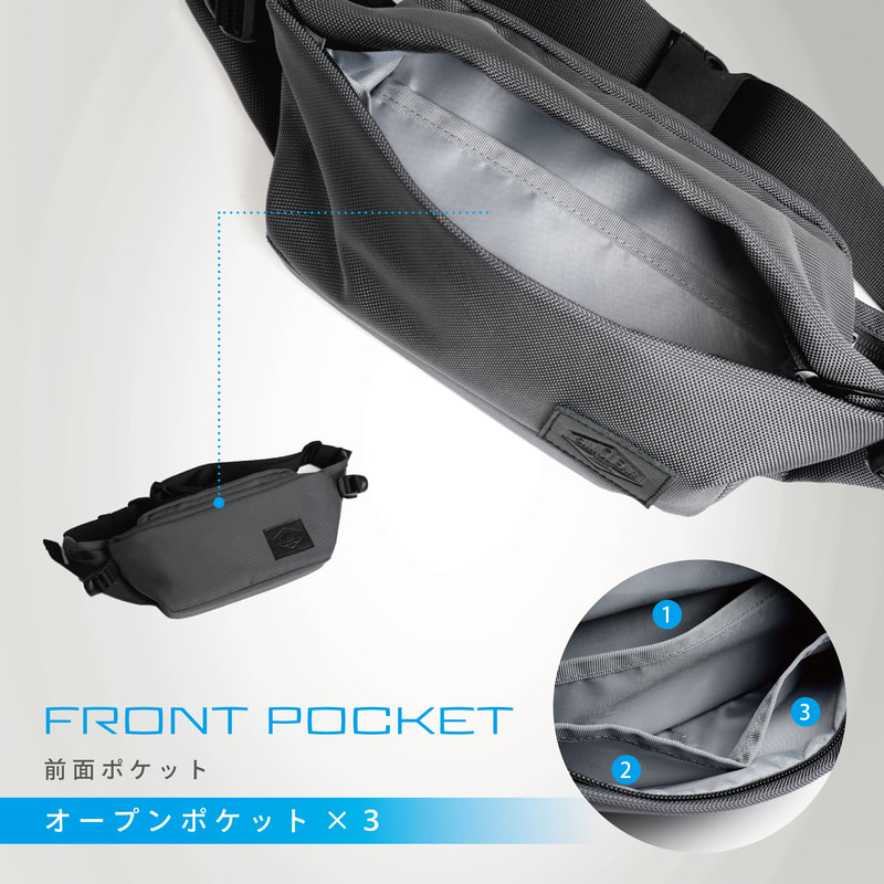 【SIMCLEAR】TSUNAGU BAG　RUNNER2.0 グレー W29×H13×D5.5 cm