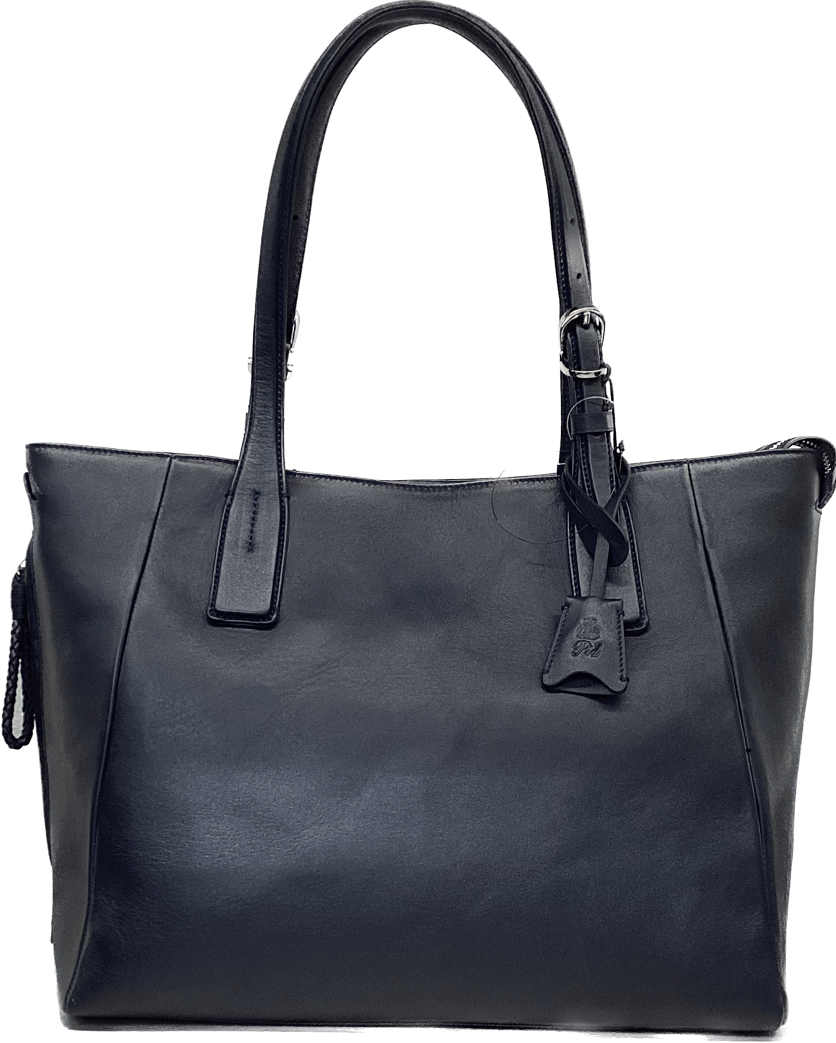 「PID」撥水レザートート ネイビー H31cm×W44cm×D15cm