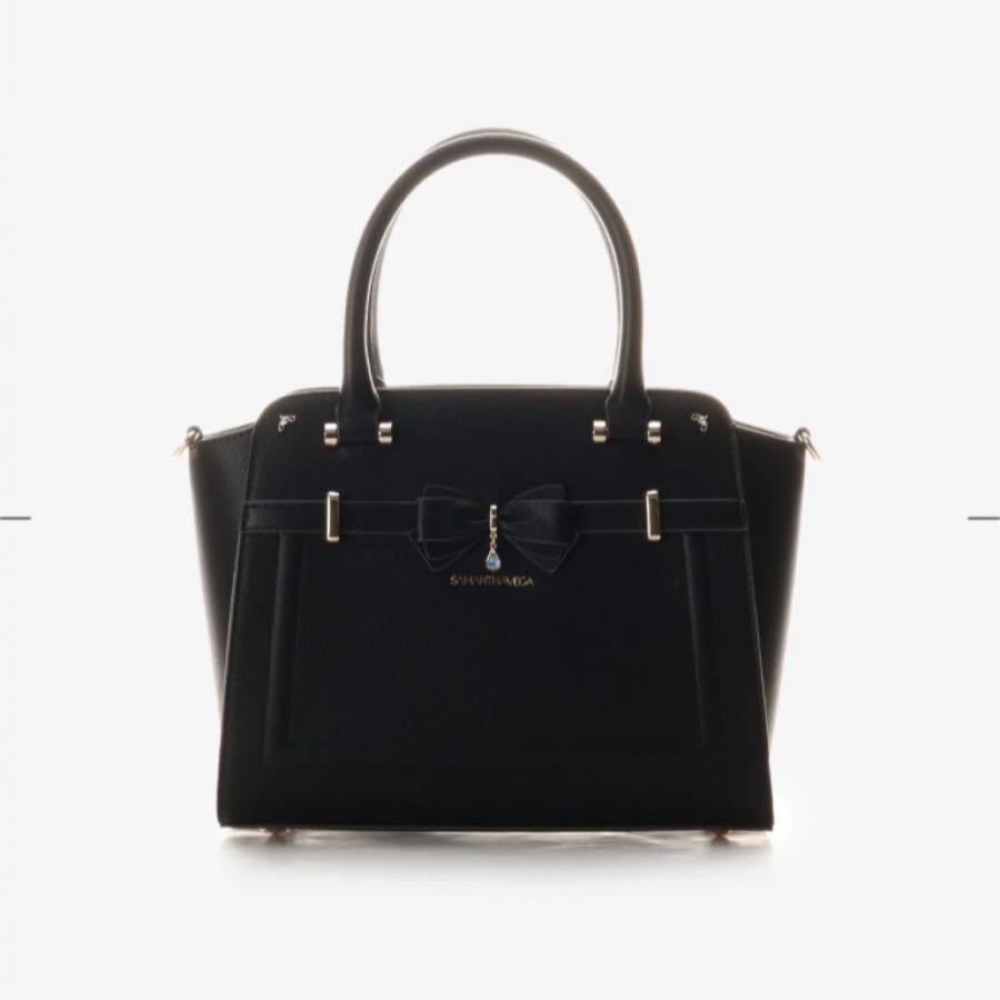 アクセントリボントートバック ブラック 0