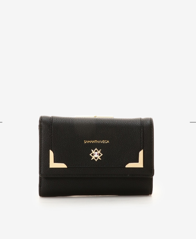 シンプルビジュー折財布 オフホワイト 0