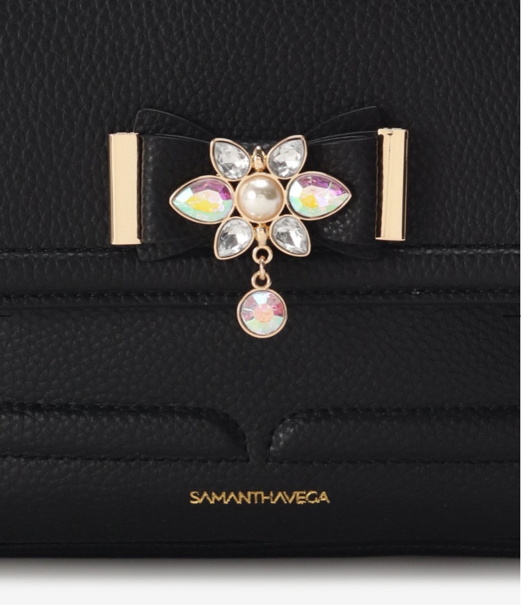 ビジューリボンリュック(小) ブラック 0