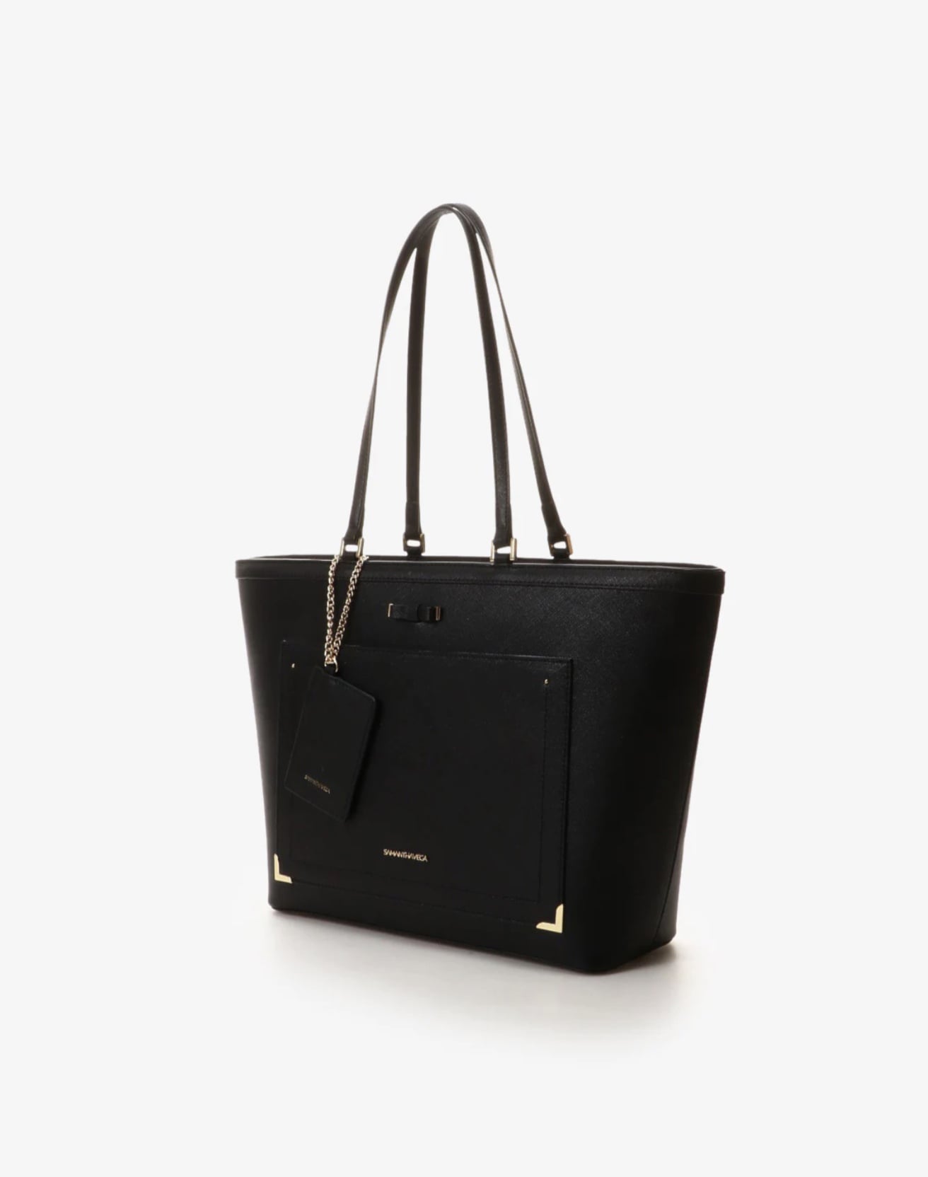 シンプルリボントートバッグ ブラック