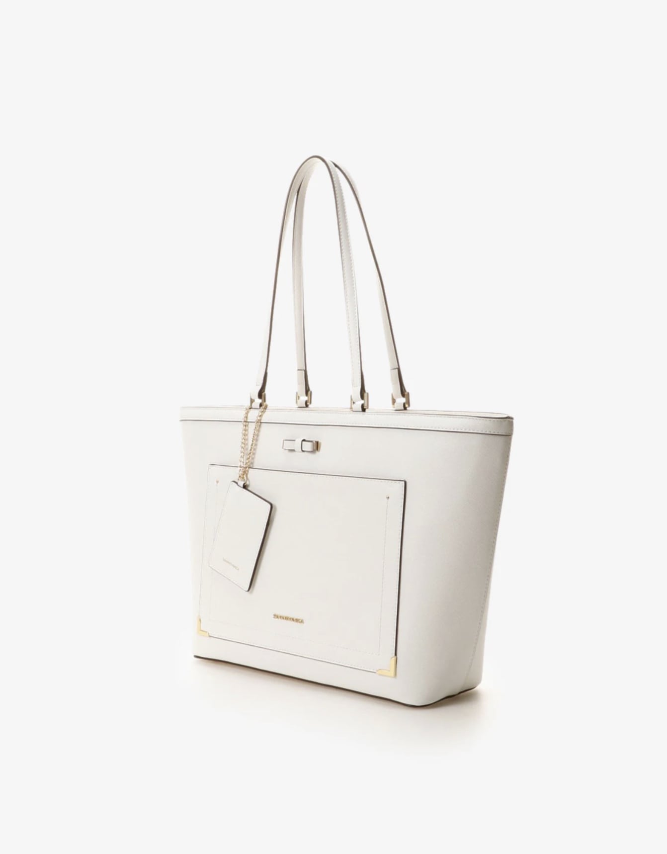 シンプルリボントートバッグ ホワイト