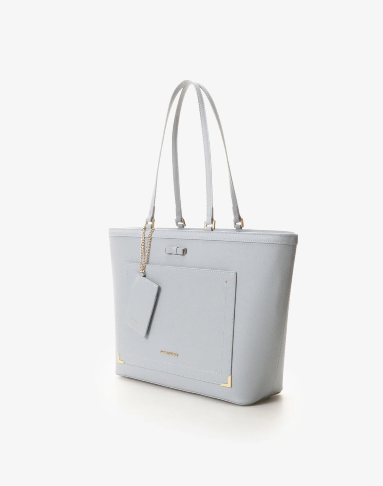 シンプルリボントートバッグ ライトブルー