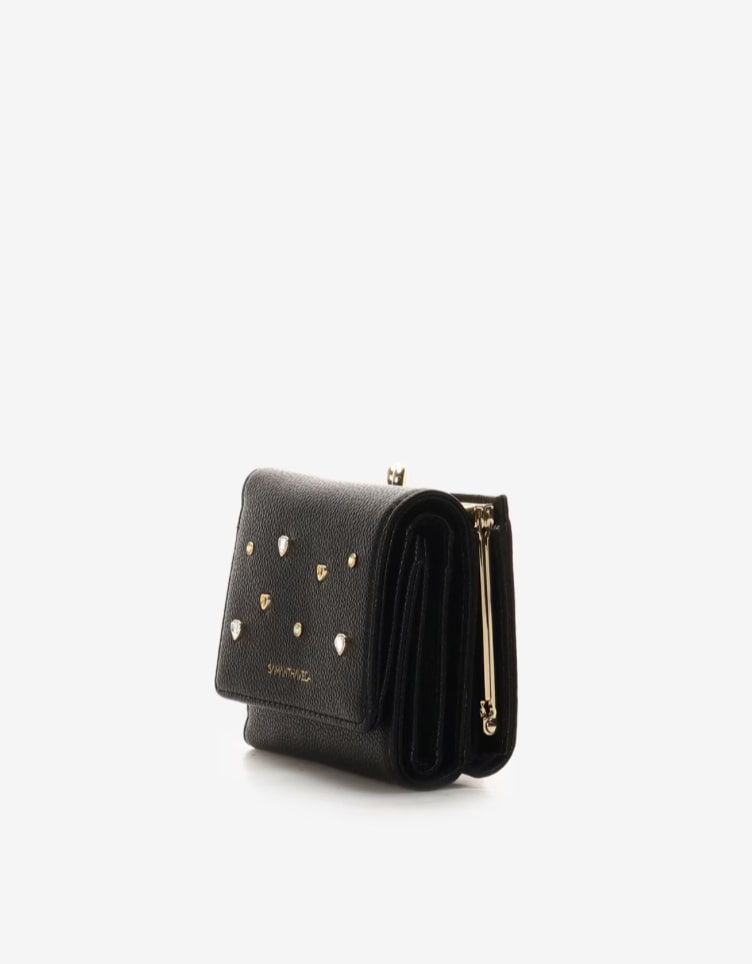 ビジューフラッター折財布【ブラック】 ブラック