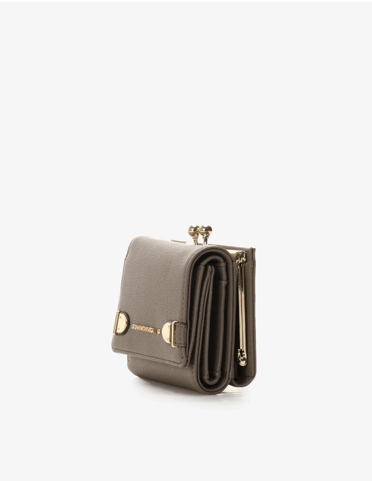 ベルト金具折財布【グレージュ】 グレージュ