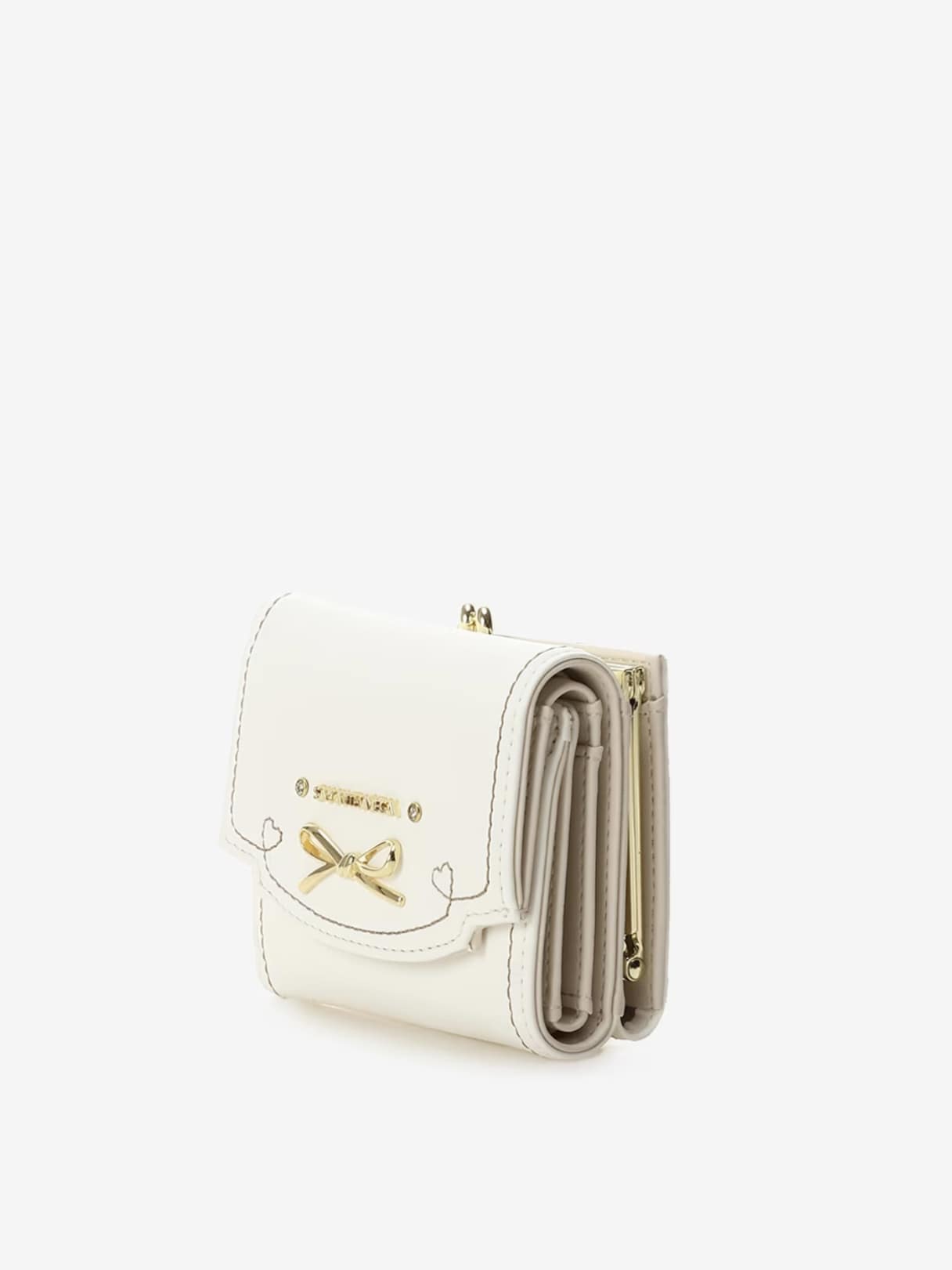 フリルリボン折財布【ホワイト】 ホワイト