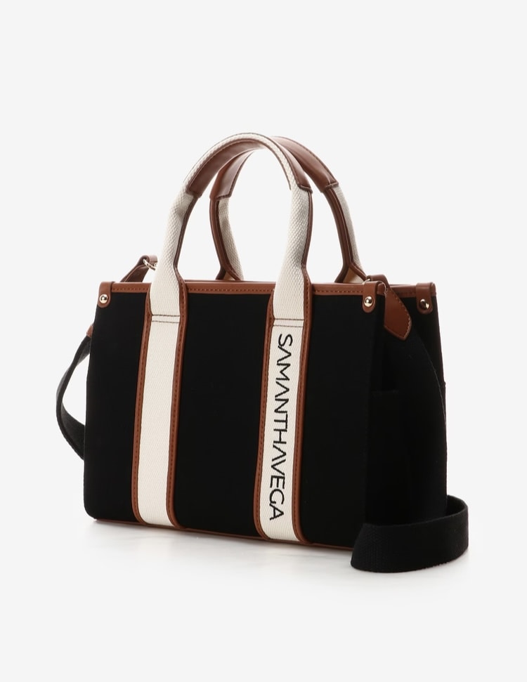  ロゴテープキャンバストートバッグ（小）【ブラック】 ブラック