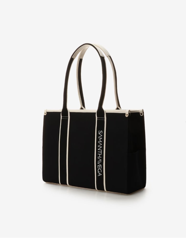 ロゴテープキャンバストートバッグ（大）【ブラック】 ブラック