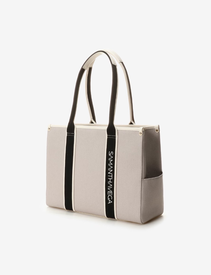 ロゴテープキャンバストートバッグ（大）【グレー】 グレー