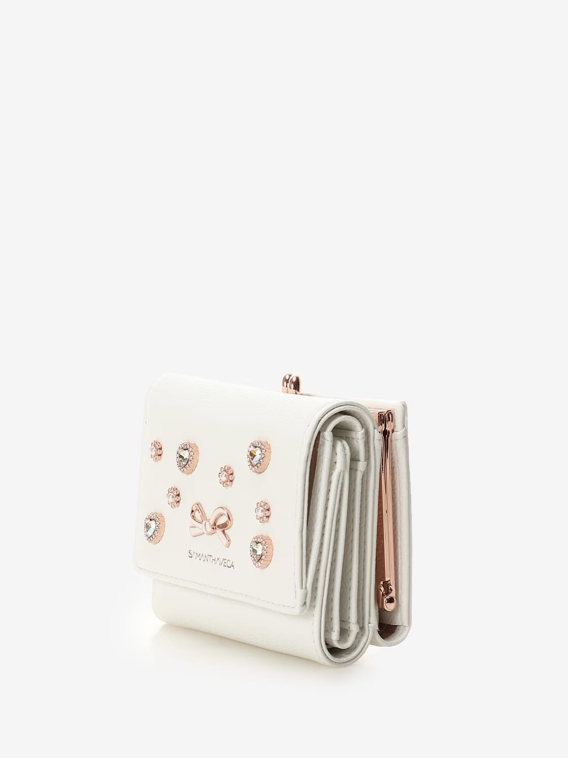 ハートビジュー折財布【ホワイト】 ホワイト