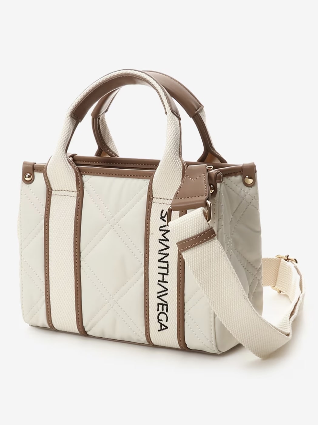 ロゴテープキルティングトートバッグ（ミニ）【ホワイト】 ホワイト