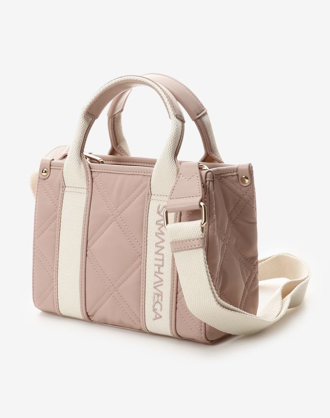 ロゴテープキルティングトートバッグ（ミニ）【ピンク】 ピンク