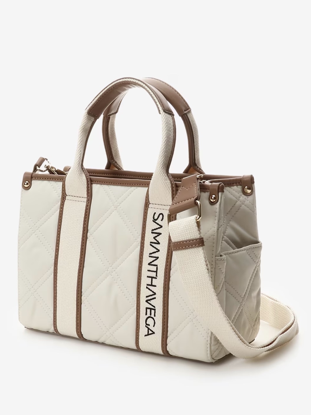 ロゴテープキルティングトートバッグ（小）【ホワイト】 ホワイト