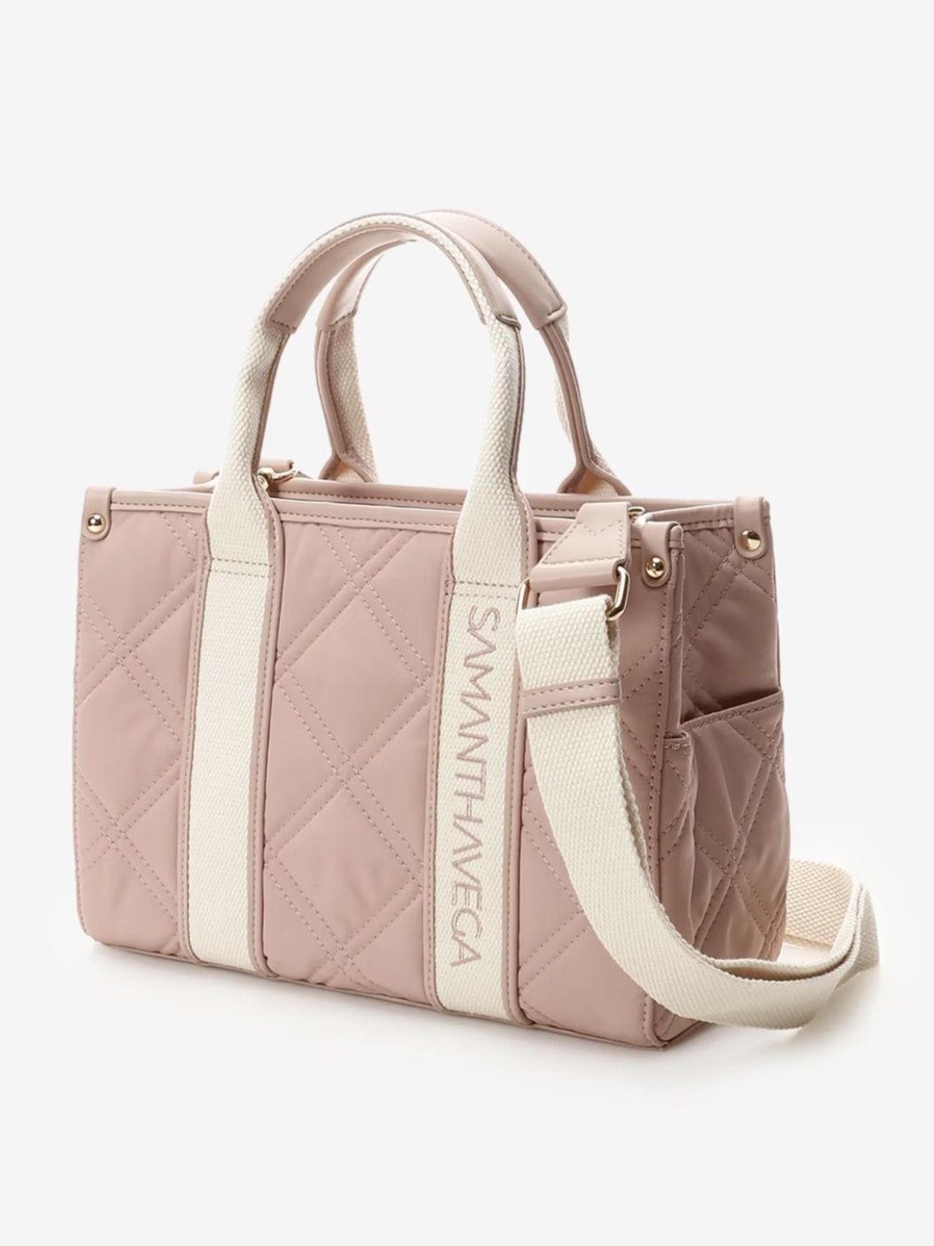 ロゴテープキルティングトートバッグ（小）【ピンク】 ピンク