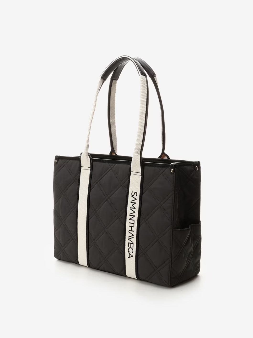 ロゴテープキルティングA4トートバッグ【ブラック】 ブラック