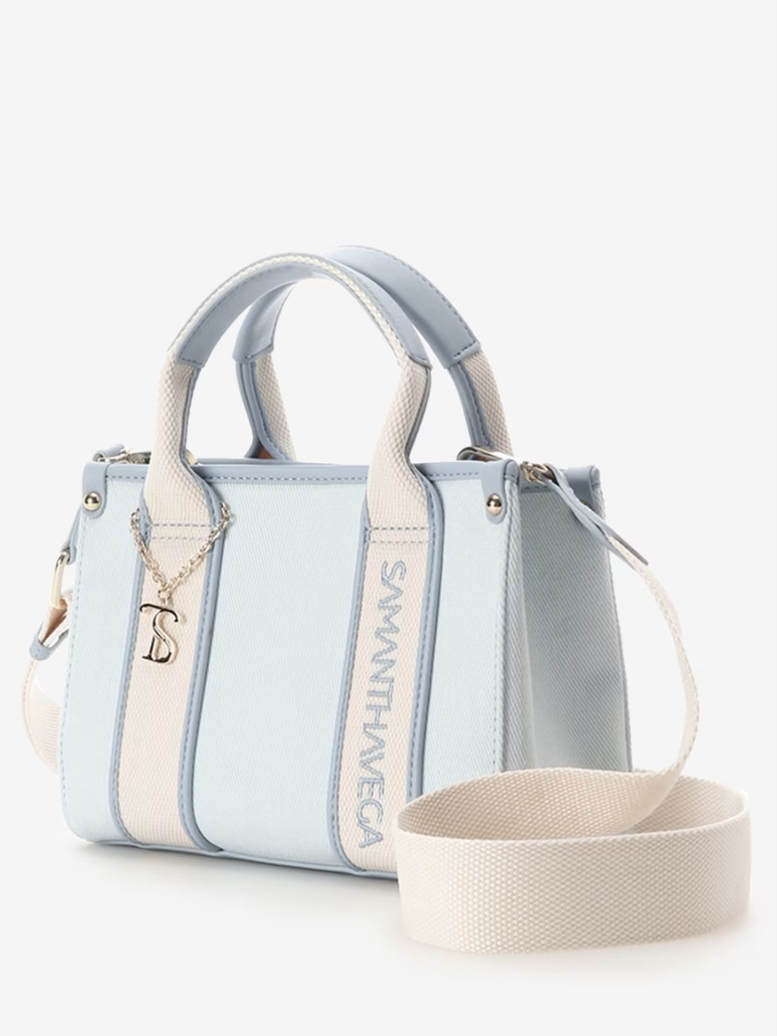 ロゴテープキャンバストートバッグ（ミニ）【ライトブルー】 ライトブルー