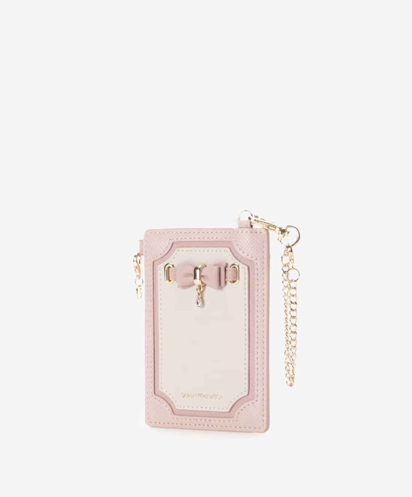 フロントリボンベルトパスケース【ピンク】 ピンク