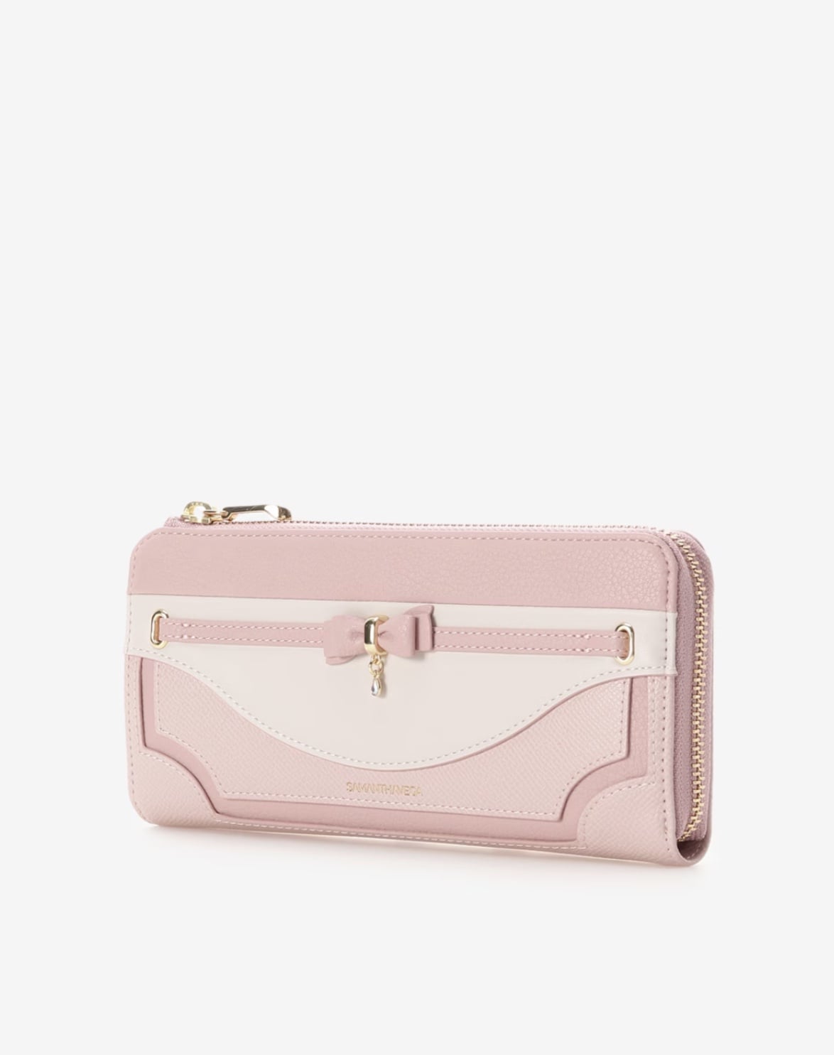 フロントリボンベルト長財布【ピンク】 ピンク