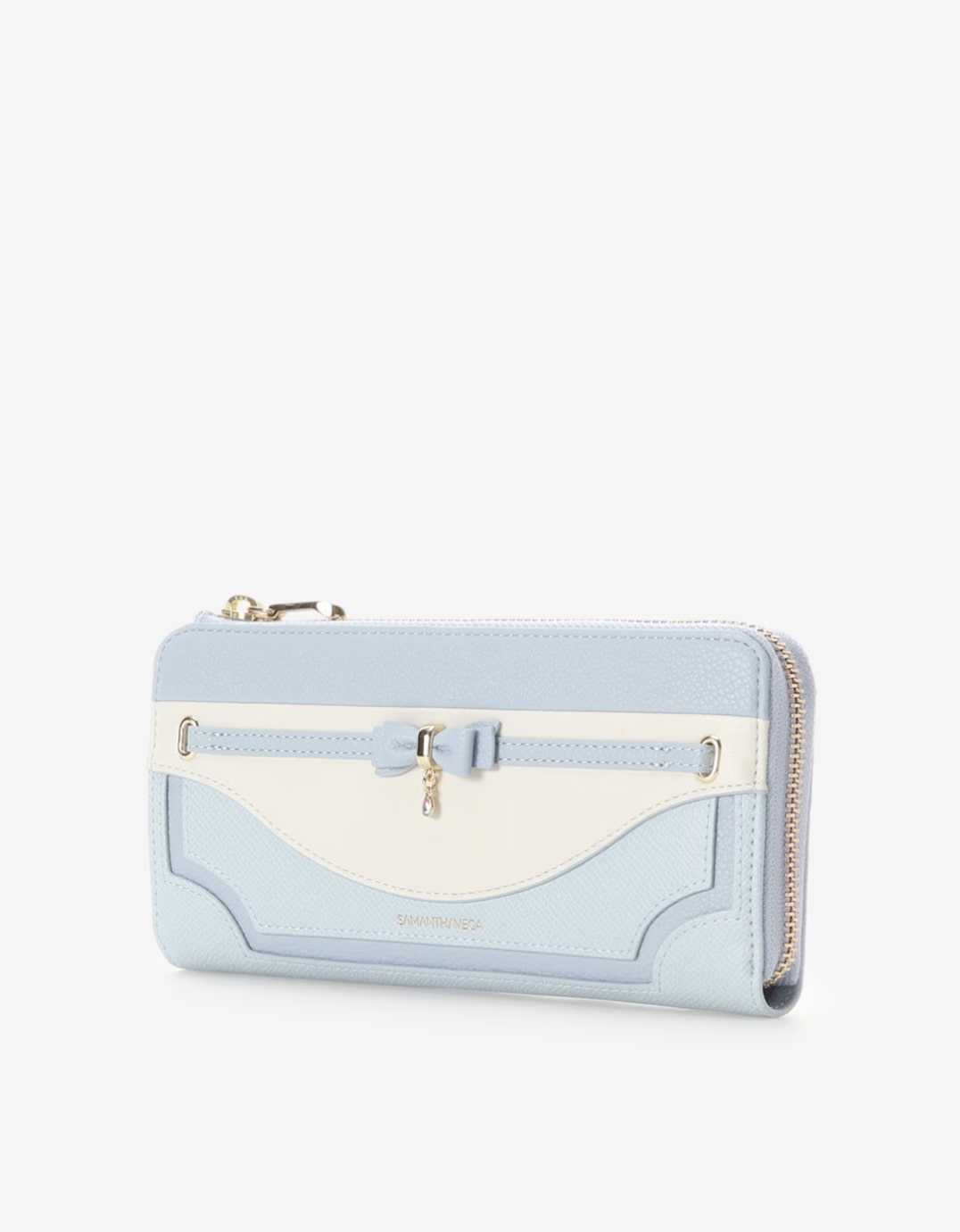 フロントリボンベルト長財布【ライトブルー】 ライトブルー